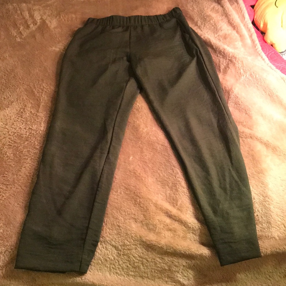 Green flowy pants